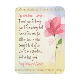 Flexible Grandma Tribute Custom Keepsake Magnet