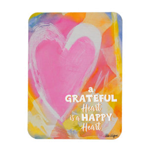 Flexible Grateful Happy Heart Magnet art par Pedie Wolfond