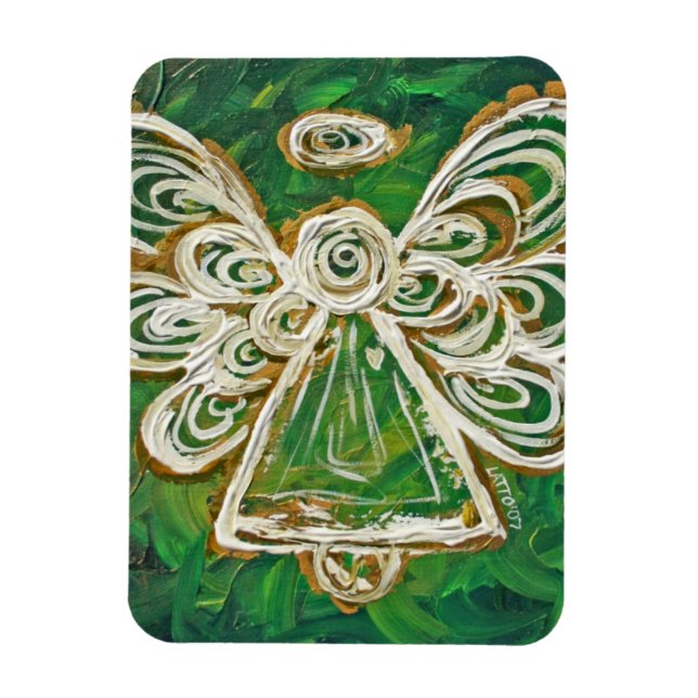 Flexible Green Guardian Angel Personnalisé Magnet Art Peint (Vertical)