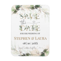 Green Save the Date Magnet Card