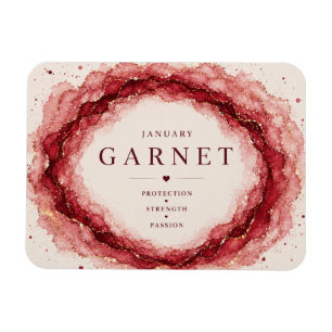 Flexible Grenat Pierre de Naissance de Janvier Magnet Flexi