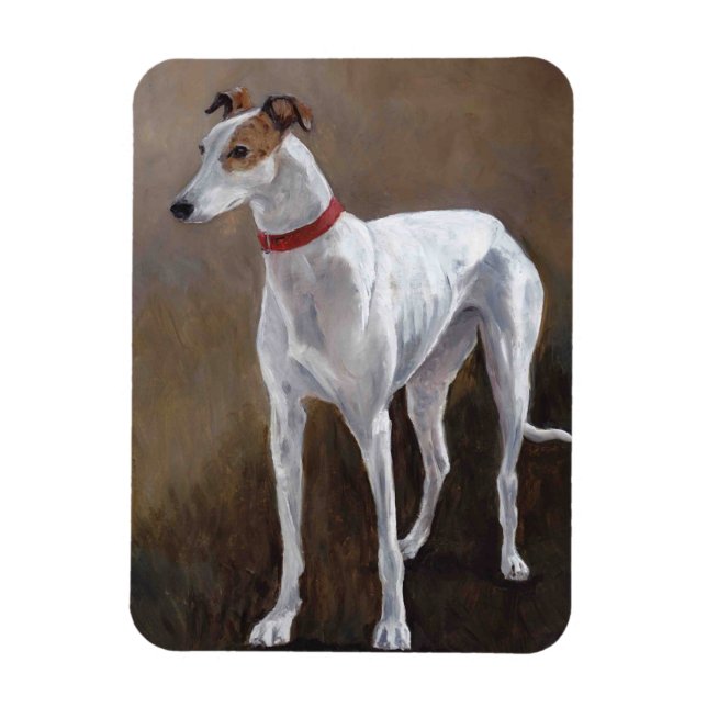 Flexible Greyhound Gus Dog Art Magnet (Vertical)