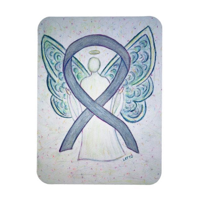 Flexible Gris de sensibilisation Ruban Angel Magnet d'art (Vertical)