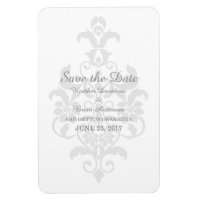 Gris subtil Damas Enregistrer la date Flexi Magnet