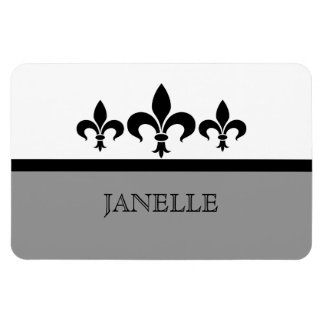 Flexible Gris Swanky Fleur De Lis Flexi Magnet