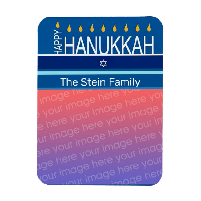 Flexible Hannukah menorah photo Magnet (Vertical)