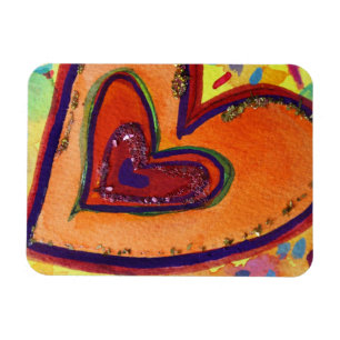 Flexible Happy Love Hearts Art Inspirational Fridge Magnet