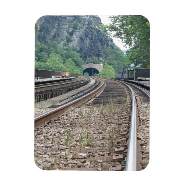 Flexible Harpers Ferry WV Railroad Trails Magnet (Vertical)