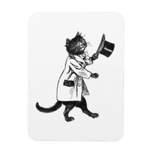 Flexible Haut Chapeau Chat Vintage Art Flexi Magnet
