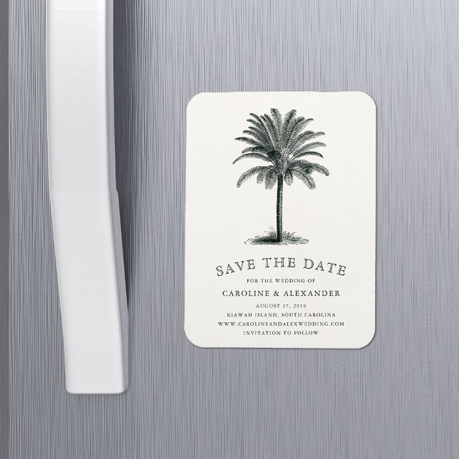 Flexible Havana Palm Save the Date Magnet (Créateur téléchargé)