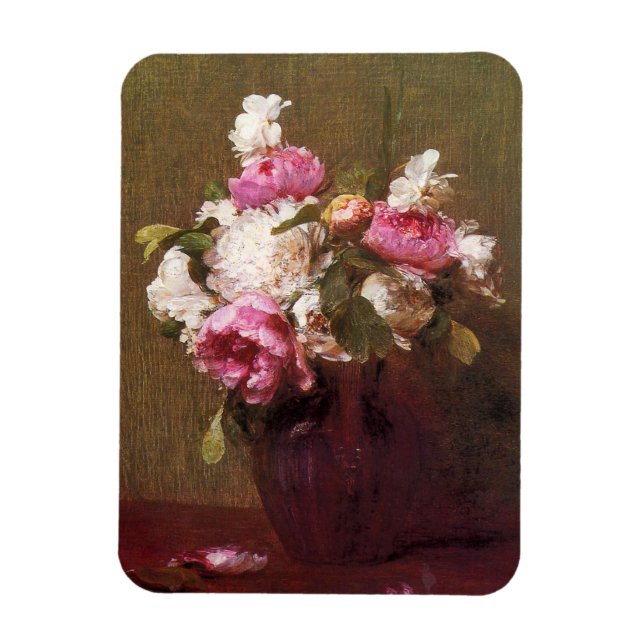 Flexible Henri Fantin-Latour Peonies et Magnet Rose (Vertical)