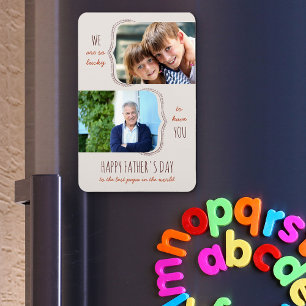 Flexible Heureux de t'avoir Papa 2 Photo Magnet pour la Fêt