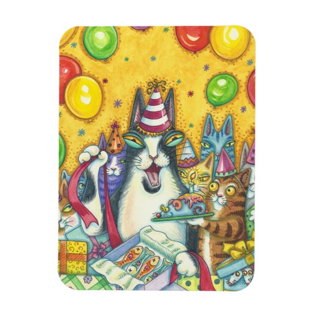 Flexible Hiss N'Fitz Cats BIRTHDAY MAGNET *Personnaliser (Vertical)