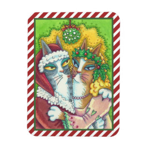 FLEXIBLE HISS N'FITZ KISSING CATS, PÈRE NOËL CLAWS MAGNET