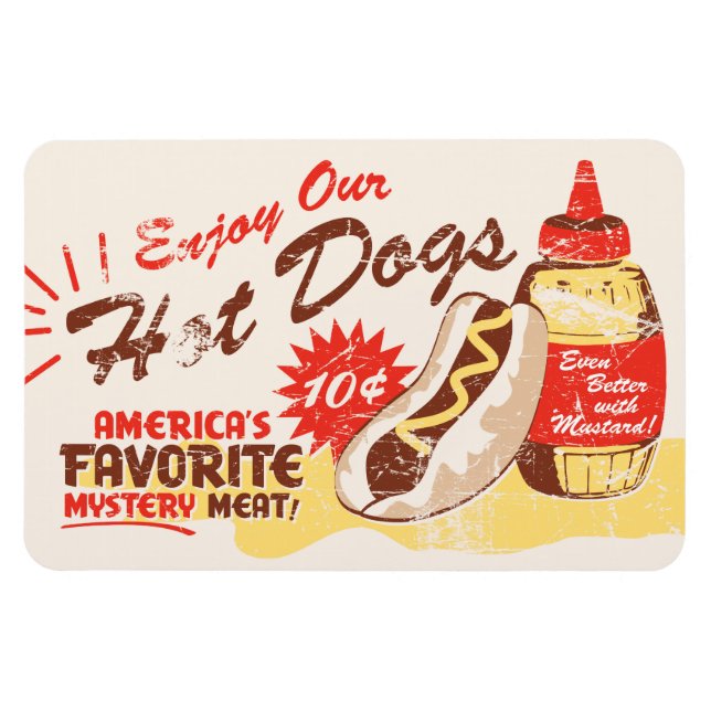 Flexible Hot Dog Premium Magnet (Horizontal)