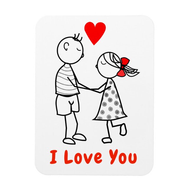 Flexible I Lote Magnet - mignon Couple (Vertical)
