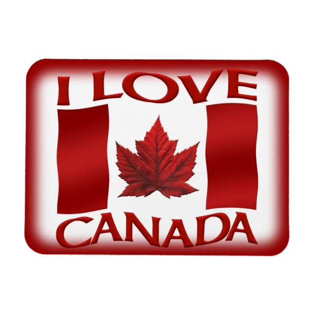Flexible I Love Canada Fridge Magnet Canada Souvenir Magnet (Horizontal)