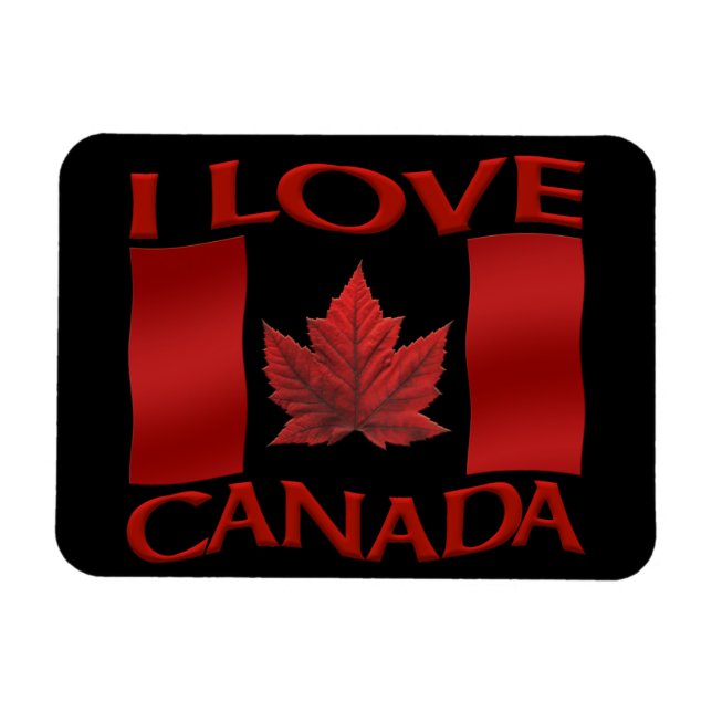 Flexible I Love Canada Fridge Magnet Canada Souvenir Magnet (Horizontal)