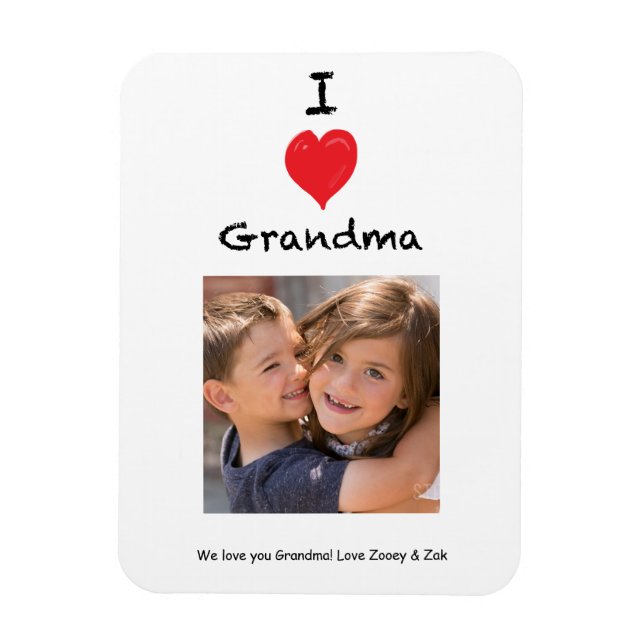 Flexible I Love Grandma Photo Magnet Keepsaké (Vertical)