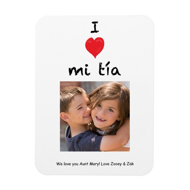 Flexible I Love Mi Tia Photo Magnet Keepsaké (Vertical)