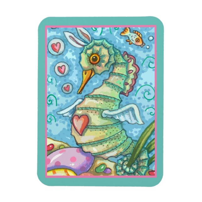 Flexible Imaginaire DE PÂQUES, PRINTEMPS SEAHORSE MAGNET DE (Vertical)