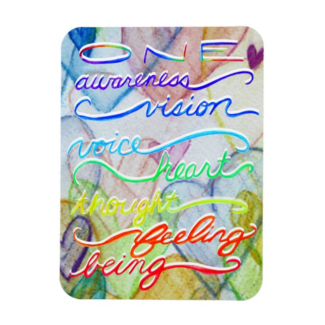 Flexible Inspiration Chakra Rainbow Words Art Magnet (Vertical)