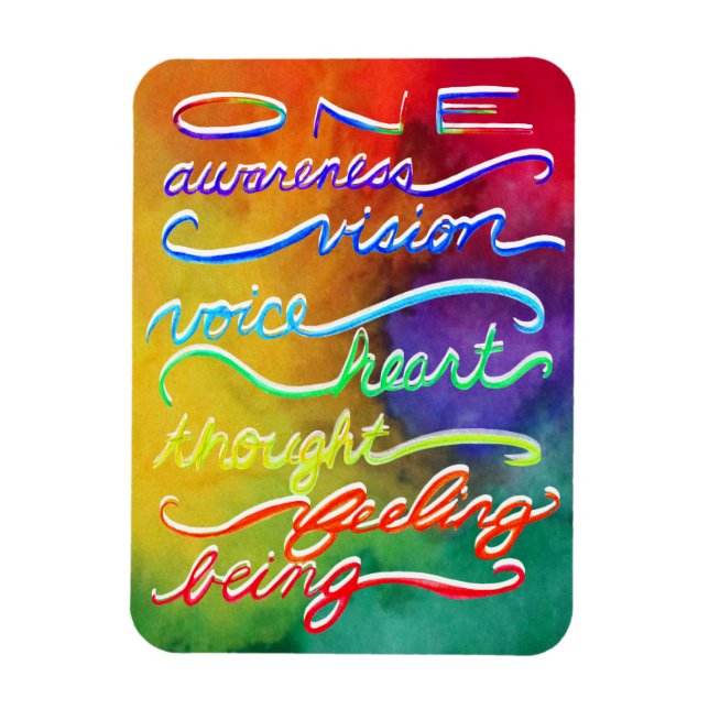 Flexible Inspiration Chakra Rainbow Words Art Magnet (Vertical)
