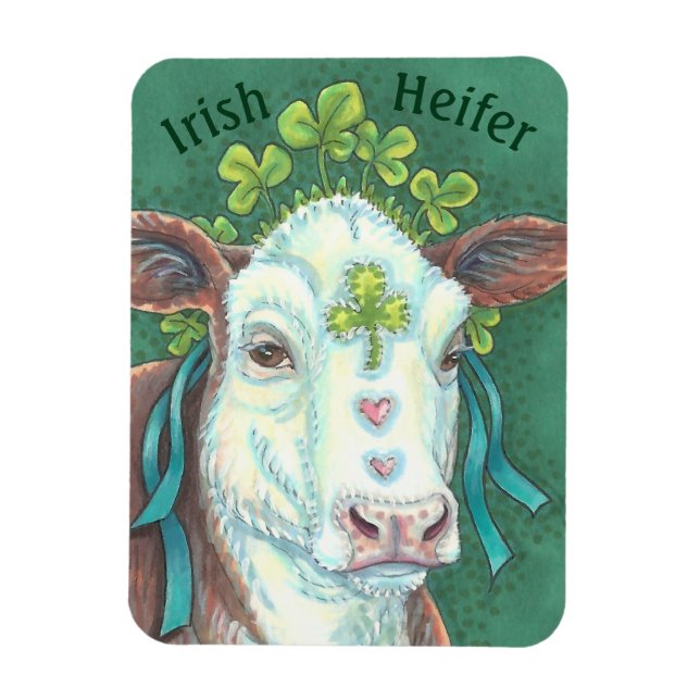 Flexible Irish Cow ST. PATRICK'S DAY FARM MAGNET *Personnal (Vertical)