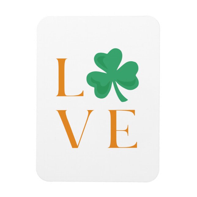 Flexible Irish Love Shamrock Orange et Green Magnet (Vertical)