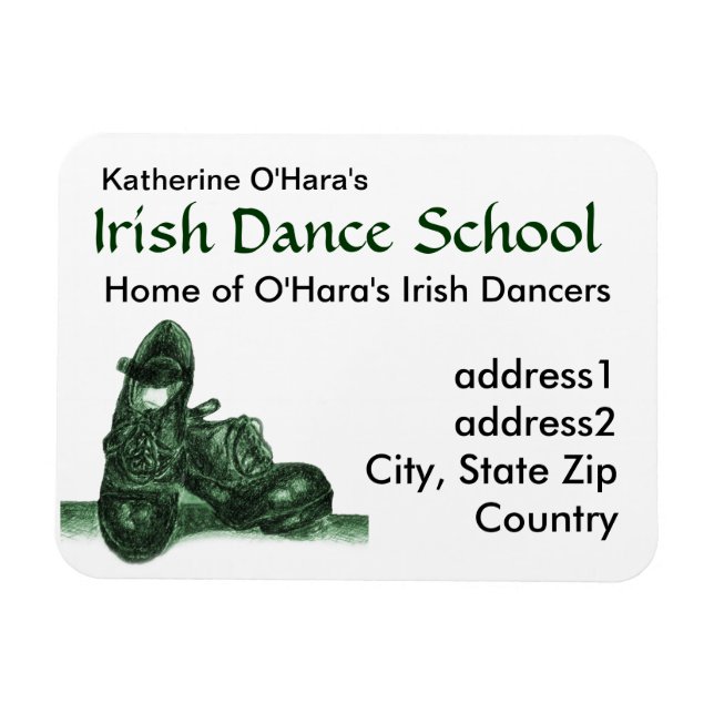 Flexible Irlandais Carte de visite de danse Magnet (Horizontal)
