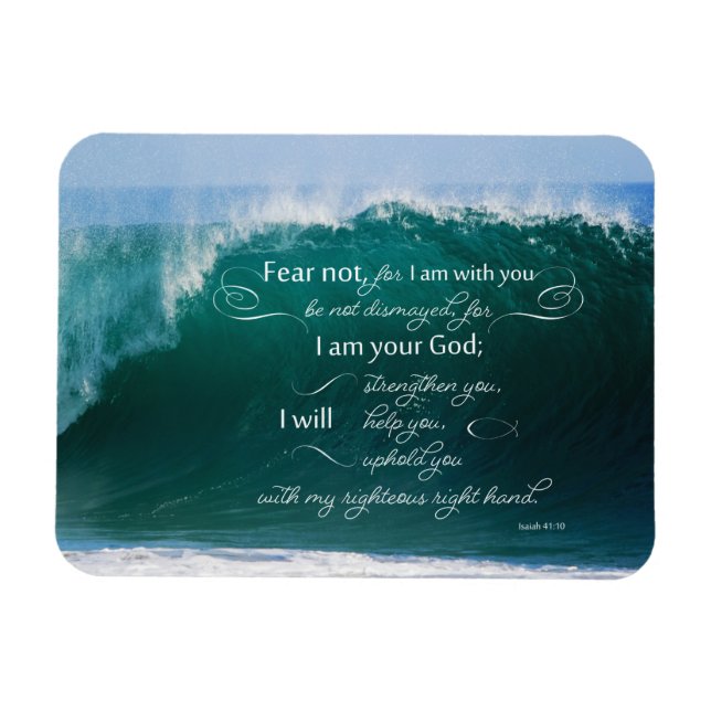 Flexible Isaïe 41 10 Bible Verse Photo Magnet (Horizontal)