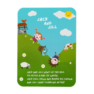 Flexible Jack and Jill Nursery Rhyme Magnet