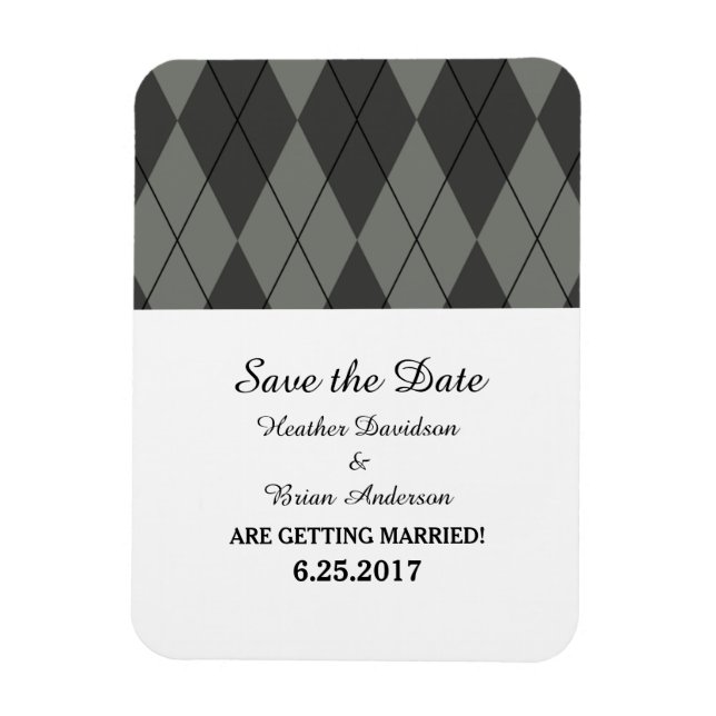 Flexible Jacquard gris Enregistrer la date Flexi Magnet (Vertical)