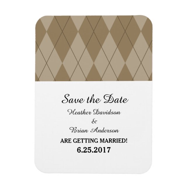 Flexible Jacquard Mocha Enregistrer la date Flexi Magnet (Vertical)