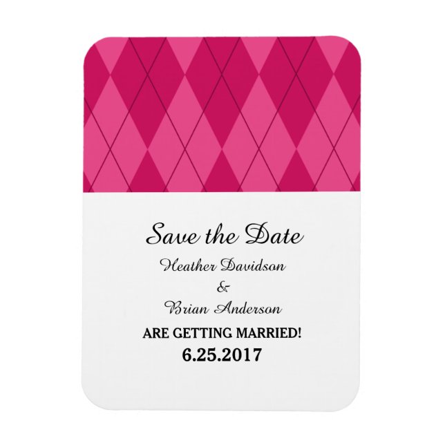 Flexible Jacquard rose Enregistrer la date Flexi Magnet (Vertical)