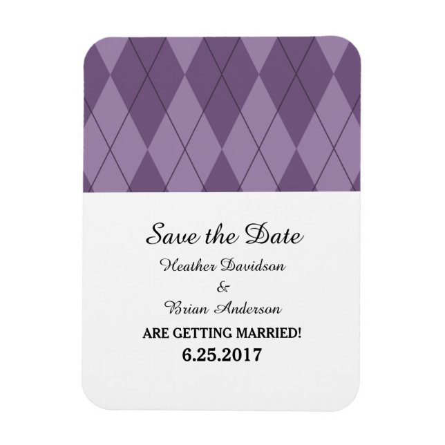 Flexible Jacquard violet Enregistrer la date Flexi Magnet (Vertical)