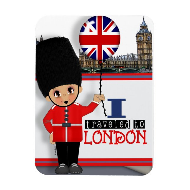 Flexible J'ai voyagé à Londres Magnet souvenir (Vertical)