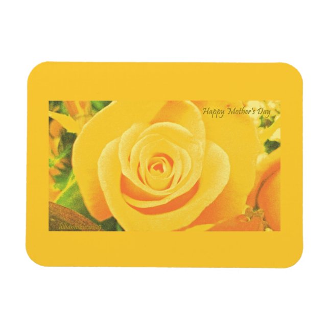 Flexible Jaune Rose Mère's Day Premium Flexi Magnet (Horizontal)
