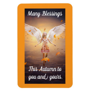Flexible Joli ange avec feuilles Magnet d'automne