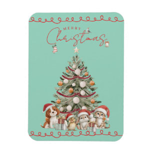 Flexible Jolis animaux de compagnie Magnet de Noël sur fond
