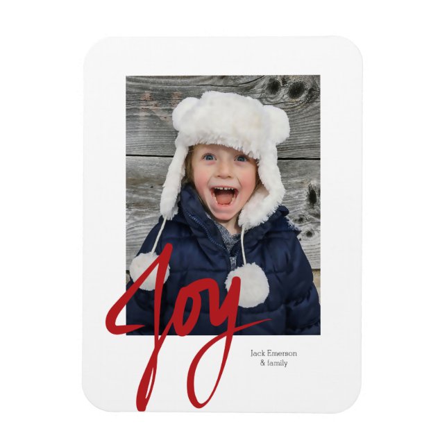 Flexible JOY Christmas Holiday Photo Magnet (Vertical)