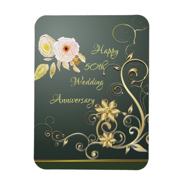 Flexible Joyeux 50e anniversaire Mariage Flex Photo Magnet (Vertical)