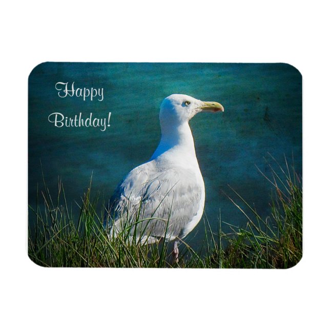 Flexible Joyeux Anniversaire Magnet de Mouette (Horizontal)
