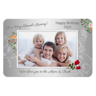 Flexible Joyeux Anniversaire maman Magnet photo