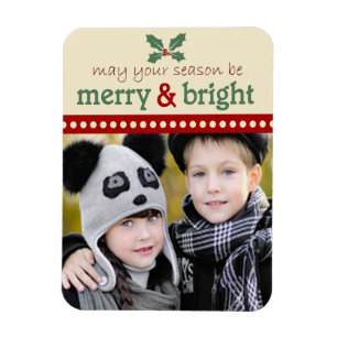 Flexible Joyeux et brillant Vacances Photo Flexi Magnet