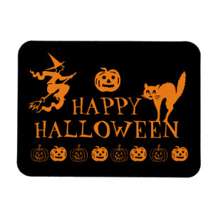 Flexible Joyeux Halloween noir orange éffrayant Magnet