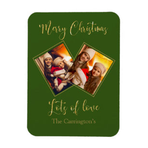 Flexible Joyeux Noël Gold Nom de la photo Green Magnet