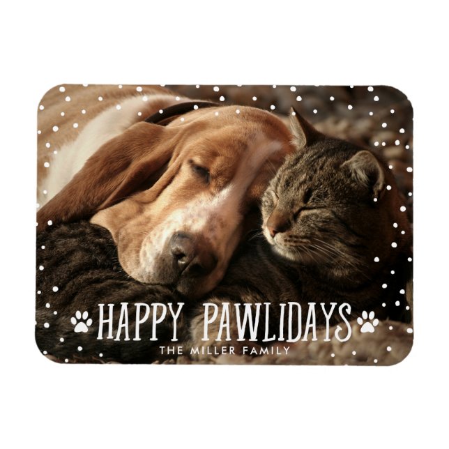 Flexible Joyeux Pawlidays | Magnet photo de vacances (Horizontal)