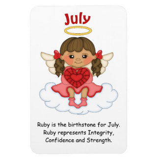 Flexible Juillet Ange de naissance Brunette Premium Magnet