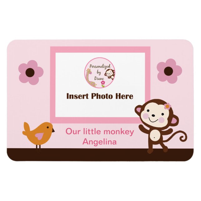 Flexible Jungle Jill Girl Monkey Photo Magnet (Horizontal)